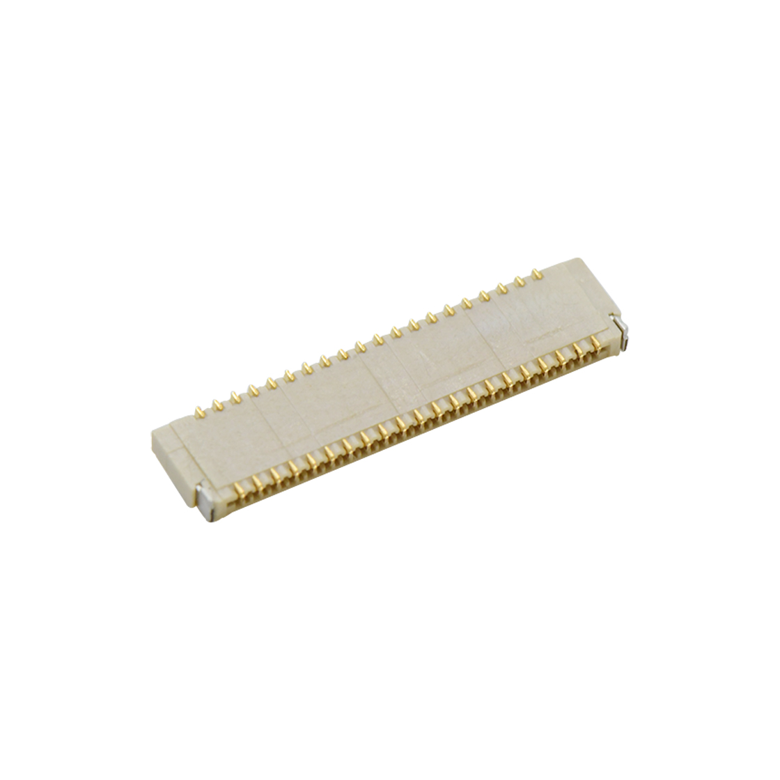 Pitch 0.30mm H0.9mm双排卧贴后掀盖双面接 FPC 41pin 本色 镀全金G/F